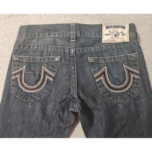 True Religion‎ Jeans Mens 32 x 33 Skinny Dark Wash Faded Distressed